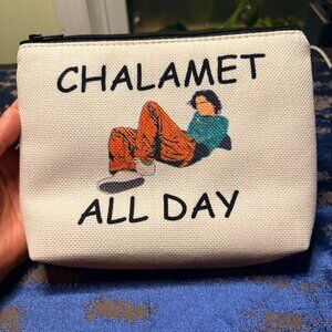 Chalamet All Day Zipper Pouch Makeup Bag for Timothée Chalamet Fans, New